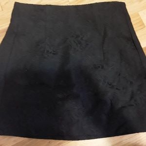 F21 black floral embossed above-the-knee skirt